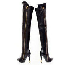 Load image into Gallery viewer, Women&#39;s Stylish Black Knee High Boots