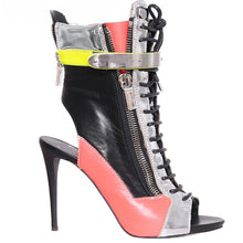 Load image into Gallery viewer, Women&#39;s Block Design Double Zipper Shoe Boots