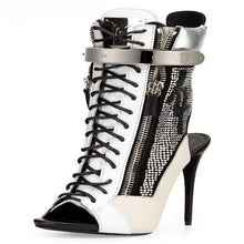 Load image into Gallery viewer, Women&#39;s Block Design Double Zipper Shoe Boots