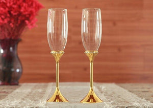 Bell Shape Design Silver Base Champagne Glasses - Ailime Designs