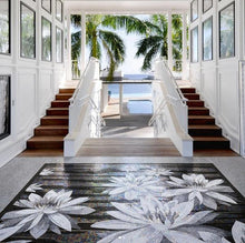 Load image into Gallery viewer, Black &amp; White Floral Design Mosaic Tile Design