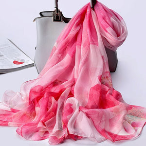 100% Pure Silk Scarves - Floral Design