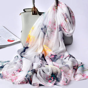 100% Pure Silk Scarves - Floral Design