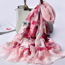 Load image into Gallery viewer, 100% Pure Silk Scarves - Floral Design