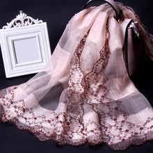 Load image into Gallery viewer, Women&#39;s Elegant Embroidered Lace Design Scarves
