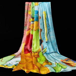 Women's Pure 100% Silk Shawl Style Scarves