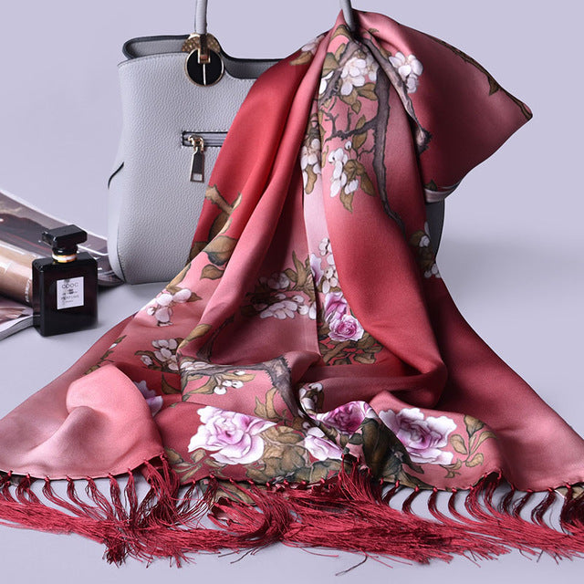 Luxury 100% Chinese Silk Shawl Scarves