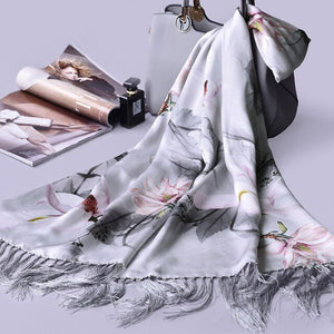 Luxury 100% Chinese Silk Shawl Scarves
