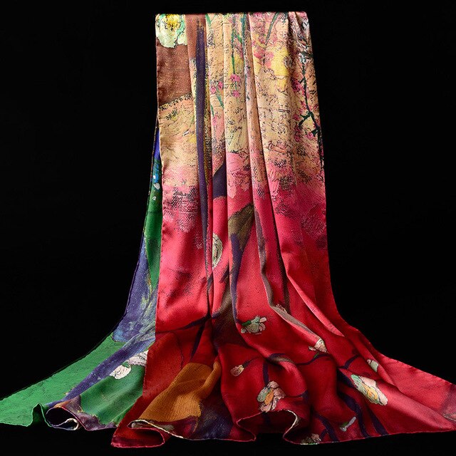 100% Pure Silk Scarves - Floral Print Design