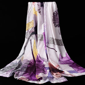 100% Pure Silk Scarves - Floral Print Design