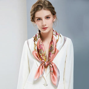 Women's Beautiful Elegant 100% Silk Square Scarves