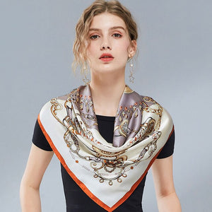 Women's Beautiful Elegant 100% Silk Square Scarves