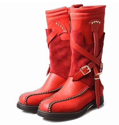 Women's British Style Genuine Leather Skin Riding Boots