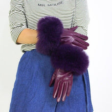Load image into Gallery viewer, Women&#39;s Genuine Leather Warm Gloves - Ailime Designs