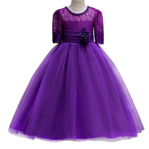 Girls Tulle Design Formal Long Dresses - Ailime Designs