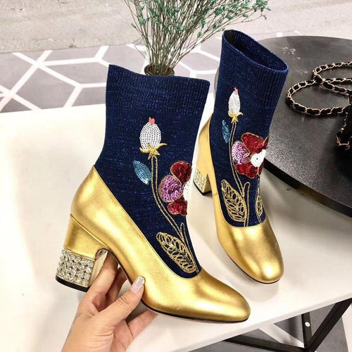 Women’s Stylish Design Stretch Design Ankle Boots