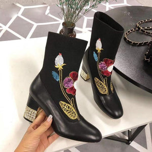 Women’s Stylish Design Stretch Design Ankle Boots