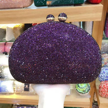 Load image into Gallery viewer, Crystal Purple Arch Shape Design Evening Bags - Ailime Designs