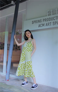 Women's Artwork Print Design Summer Spaghetti Strap Dress