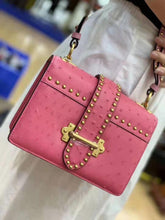 Load image into Gallery viewer, 100% Genuine Pink Ostrich Leather Skin Handbags - Ailime Designs
