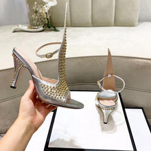 Load image into Gallery viewer, Women&#39;s Spike Tongue &amp; Rivet Design Mules