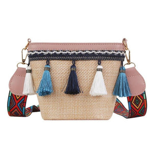 Women's Tassel Trim Design Small Messenger Bags