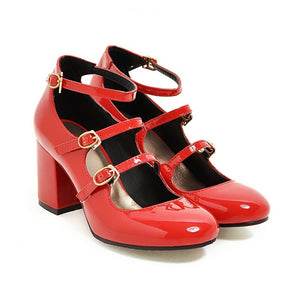 Women’s Red Hot Stylish Fashion Apparel - Patent Leather Mary Jane Shoes