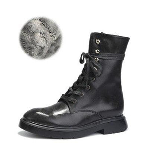 Women's String Tie Design Leather Skin Riding Boots