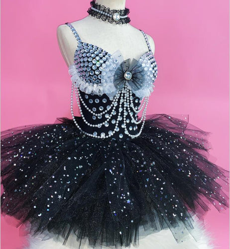 Women's Stage Performance Bodysuit & Tulle Dress Costume – Entertainment Industry