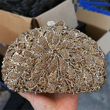Load image into Gallery viewer, Flower Boat Crystal Design Evening bags - Ailime Designs