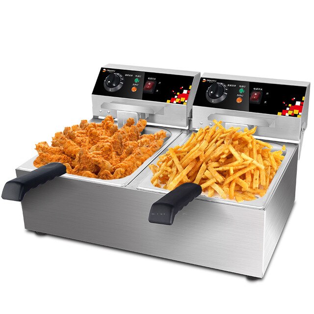 Commercial Grade Kitchen Stainless Stell Double Fryer