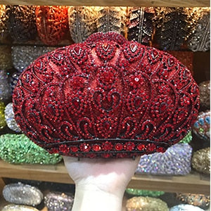 Luxury Red Crystal Hollow-cut Arch Design Clutch Purses - Ailime Designs