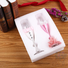 Load image into Gallery viewer, Adorable Sweet Groom &amp; Bride Pink Design Champagne Glasses - Ailime Designs