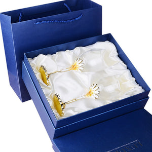 Best Sunflower Base Design Champagne Glasses - Ailime Designs