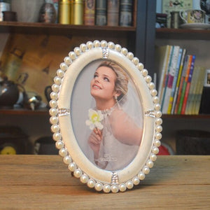 Elegant Oval Faux Pearl Design Photo Frames - Ailime Designs