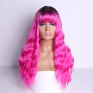 Best Hot Pink Wavy Synthetic Hair Wigs -  Ailime Designs