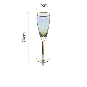 Beautiful Rainbow Champagne Fluted Texture Glasses - Ailime Designs
