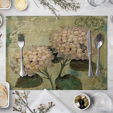 Load image into Gallery viewer, Linen Floral Print Design Table Mats