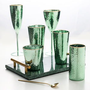 Beautiful Green Nordic Texture Design Glassware - Ailime Designs