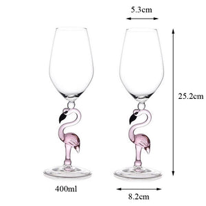 Beautiful Flamingo Base Design Champagne Glasses - Ailime Designs