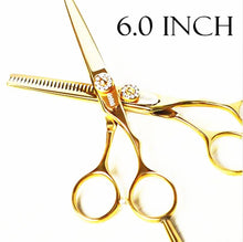 Load image into Gallery viewer, Barber Golden Rhineston Beauty Hair Cutting Scissors - Ailime Designs