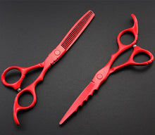 Load image into Gallery viewer, Barber Red Cutting &amp; Thinning Hair Scissors - Ailime Designs