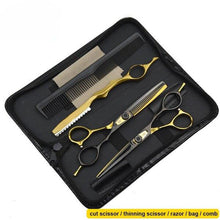 Load image into Gallery viewer, Barber Gold &amp; Black Hair Cutting Scissors – Ailime Designs