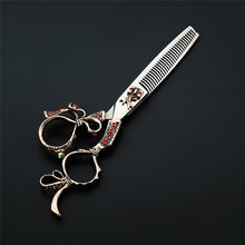 Load image into Gallery viewer, Barber Ribbon Carved Design Hair Cutting Scissors – Ailime Designs