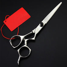 Load image into Gallery viewer, Barber Silver Chrome German Crooked Design Hair Cutting Scissors – Ailime Designs
