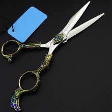 Load image into Gallery viewer, Barber Peacock Carved Design Hair Cutting Scissors – Ailime Designs