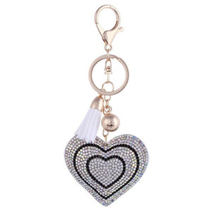 Heart Rhinestone Keychain Holders - Purse Accessories