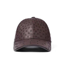 Load image into Gallery viewer, 100% Genuine Brown Ostrich Leather Skin Caps - Ailime Designs