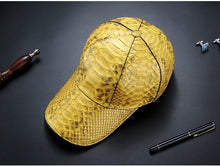 Load image into Gallery viewer, 100% Genuine Yellow Python Leather Skin Caps - Ailime Designs