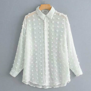 Cool Style White Pom Pom Design Shirts For Women – Ailime Designs